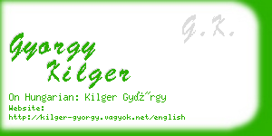 gyorgy kilger business card